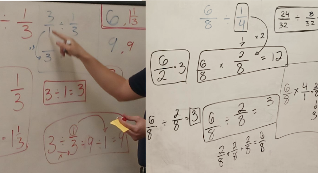 Examples of students' math talk work
