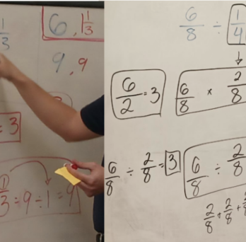 Examples of students' math talk work
                  