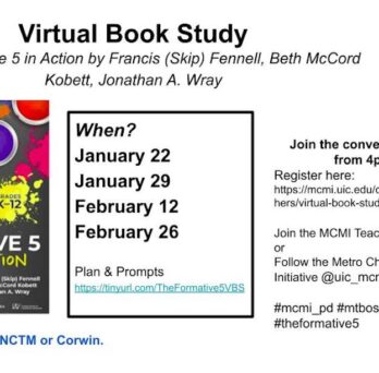 Virtual Book Study: The Formative 5 in Action, January 22, 29; February 12, 16 via Zoom from 4–5pm.
                  