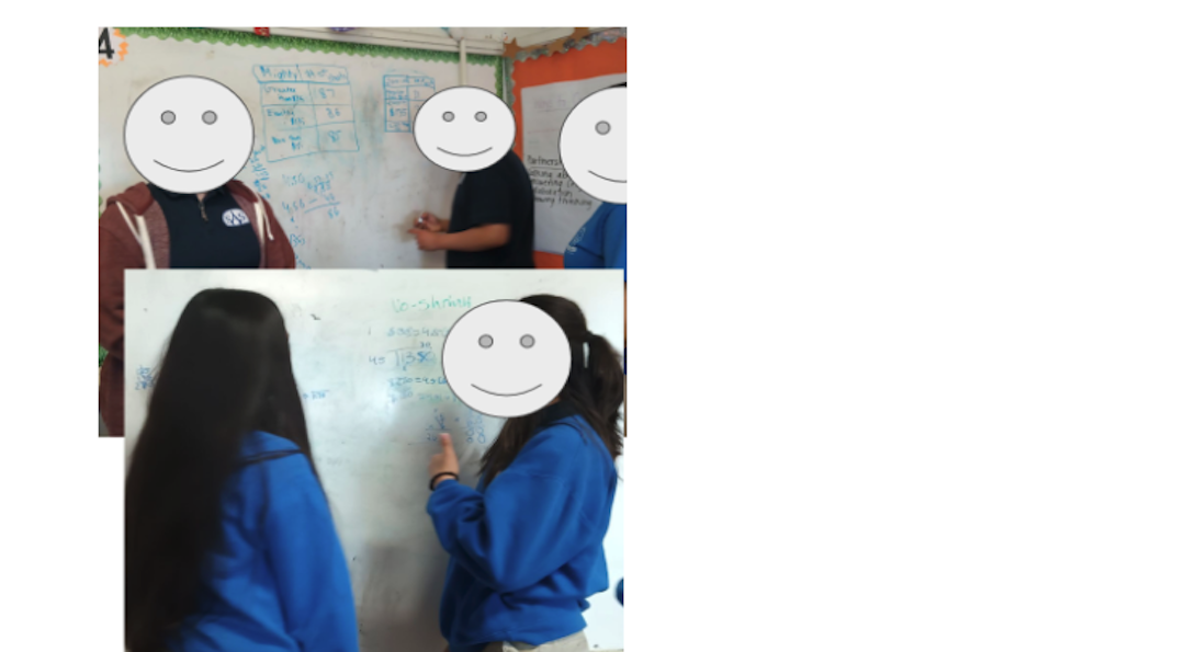 Students work together on math tasks at vertical, non-permanent surfaces