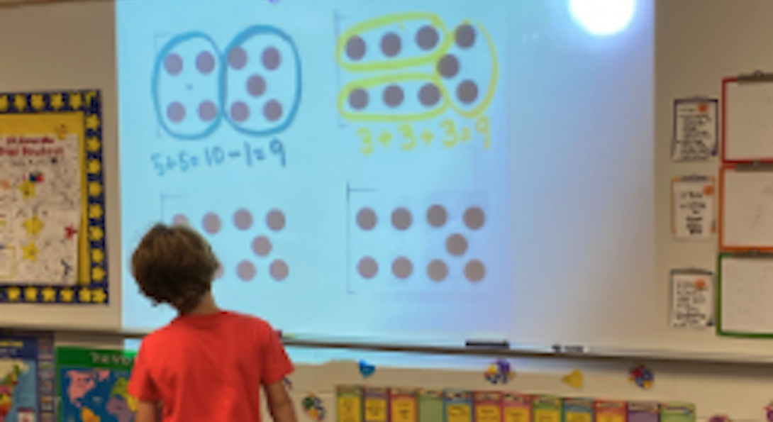 1st graders engaging in a Dot Talk