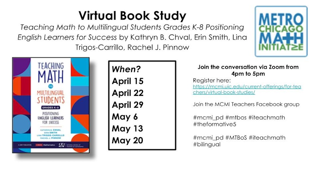 MCMI Spring Virtual Book Study via Zoom from 4–5pm April 15, 22, 29 and May 6, 13, 20
